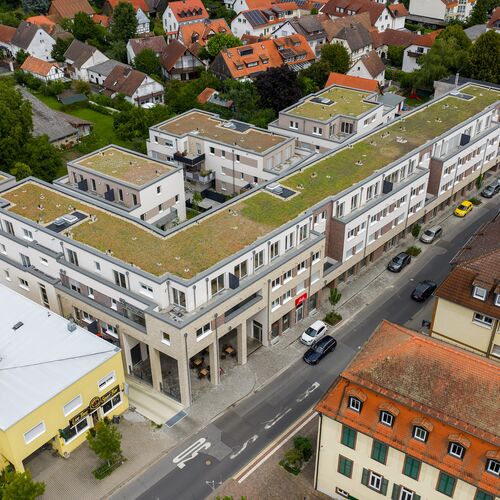 Aerial view of the entire QUARTIER AM JAGDSCHLOSS site