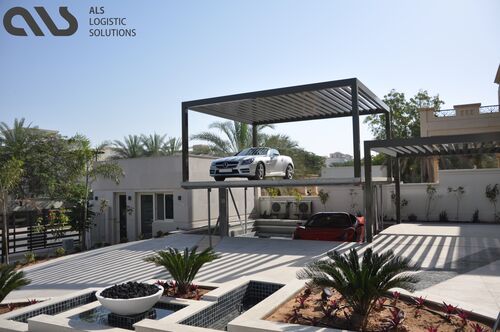 A parking system with cars parked on it