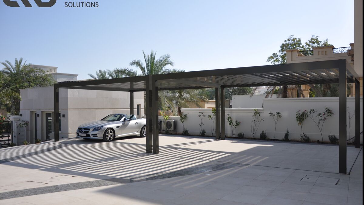 A parking system with cars parked on it