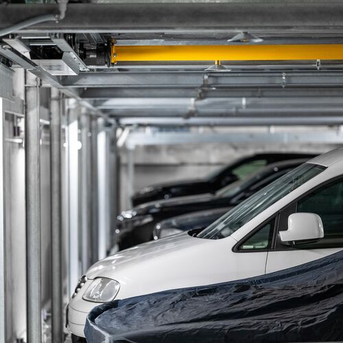 Wnętrze systemu parkingowego