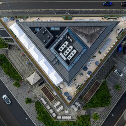 Aerial view of the building that formerly housed the US Embassy in Oslo
